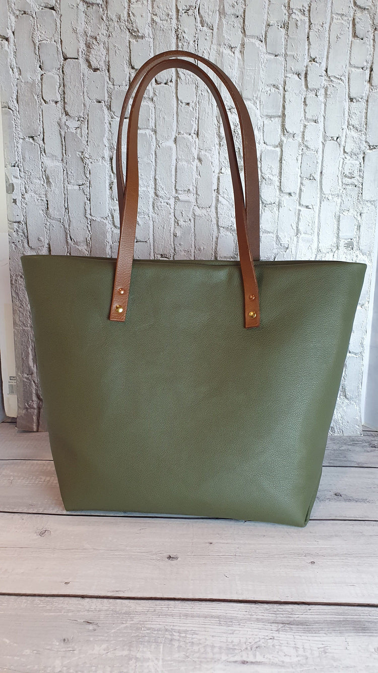 Hands of Tym Course 'Bag in a Day' Practical Leather Course Tote Bag