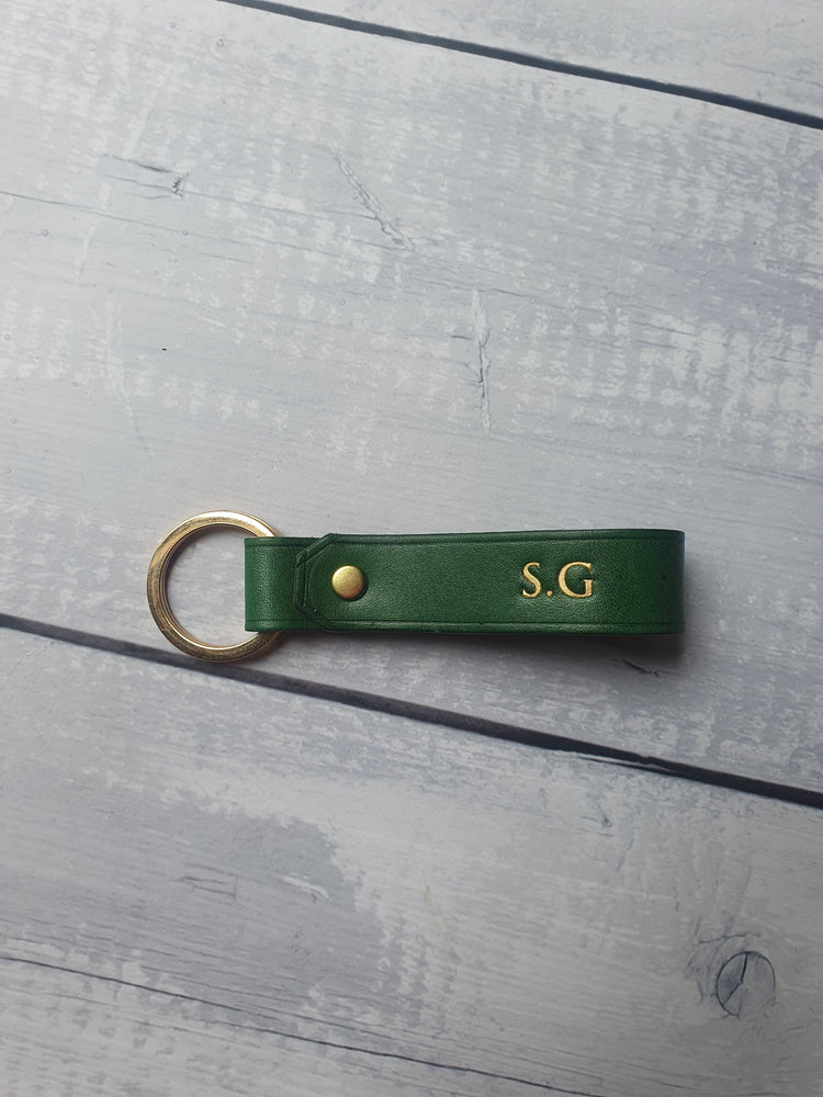 Hands of Tym Keychains Avocado Green / Gold 'Samara' The Personalised Handmade Leather Keyring