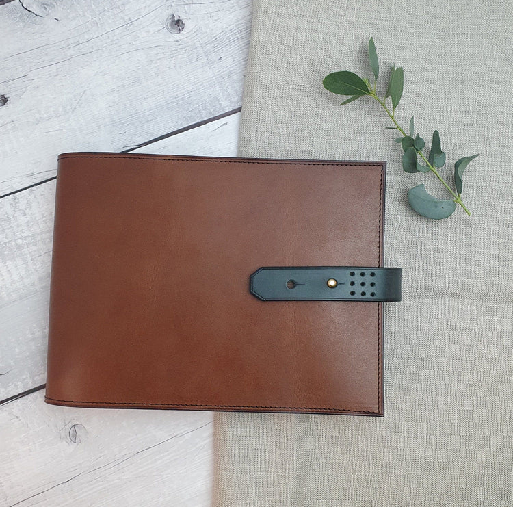 Hands of Tym Notebooks & Notepads 'Laurel Sketch' The Bespoke Handmade Luxury Leather Sketchbook A4 A5 Landscape
