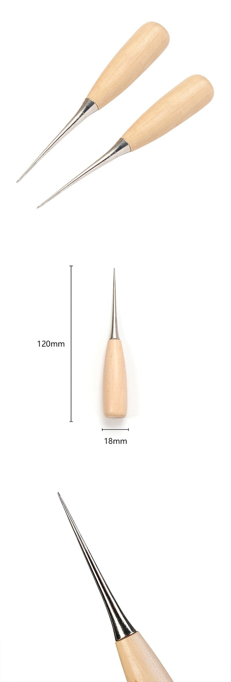 Hands of Tym 2pcs Leather Round Tipped Awl / Leather Craft Tool