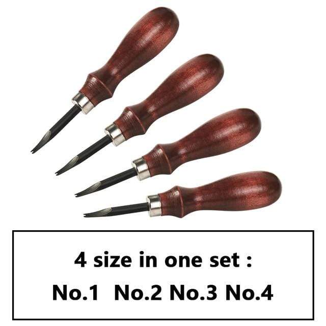 Hands of Tym 4 size one set Sharp Leather Edge Beveler for Leathercrafting - High Carbon Steel