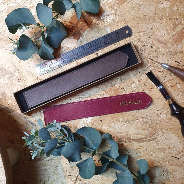 Hands of Tym 'Acorn' The Bespoke Handmade Leather Bookmark with personalisation