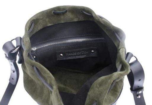 Hands of Tym Bag 'Hazel Mini' Bespoke Handmade Soft Suede and Leather Mini Bucket Bag