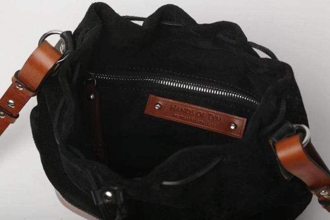 Hands of Tym Bag 'Hazel Mini' Bespoke Handmade Soft Suede and Leather Mini Bucket Bag