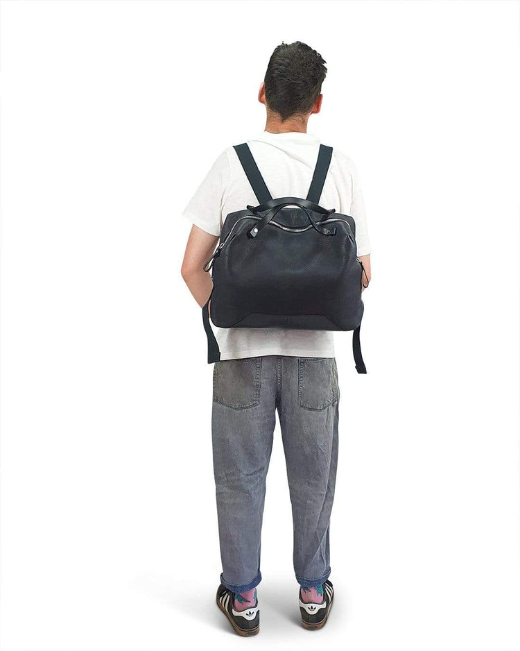Hands of Tym Bag 'Rowan' Bespoke Handmade Luxury Leather Backpack with holdall style top handle