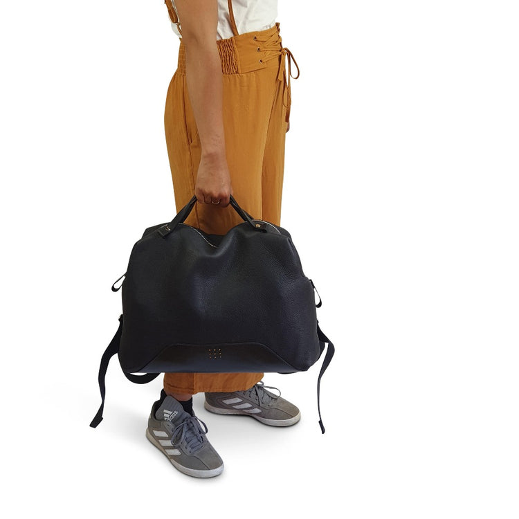 Hands of Tym Bag 'Rowan' Bespoke Handmade Luxury Leather Backpack with holdall style top handle