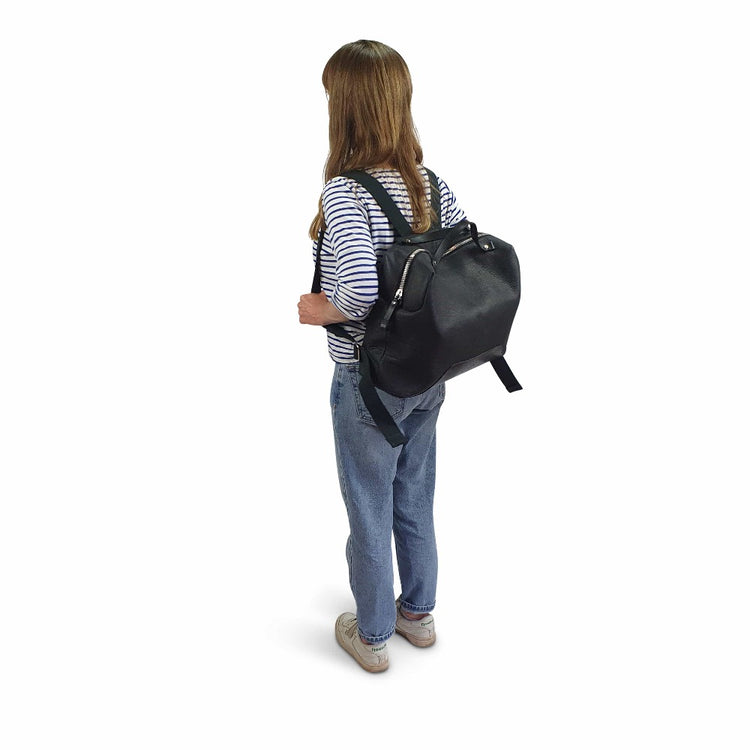 Hands of Tym Bag 'Rowan' Bespoke Handmade Luxury Leather Backpack with holdall style top handle