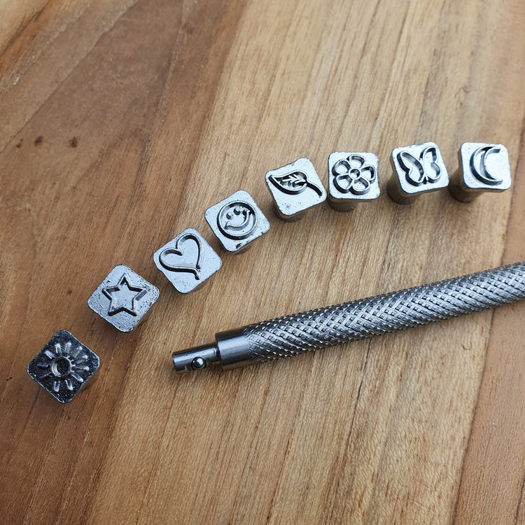 Hands of Tym Crafting Adhesives & Magnets Hand Stamping kit symbols and emoji for leather craft
