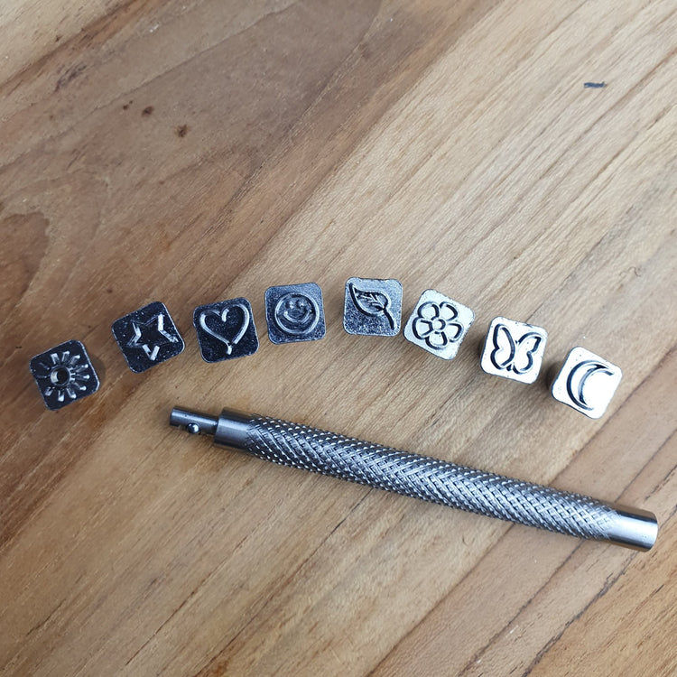 Hands of Tym Crafting Adhesives & Magnets Hand Stamping kit symbols and emoji for leather craft