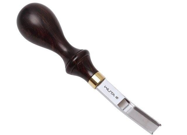 Hands of Tym DC53 steel-8mm Pro wide French style skiver / beveler - steel with ebony handle