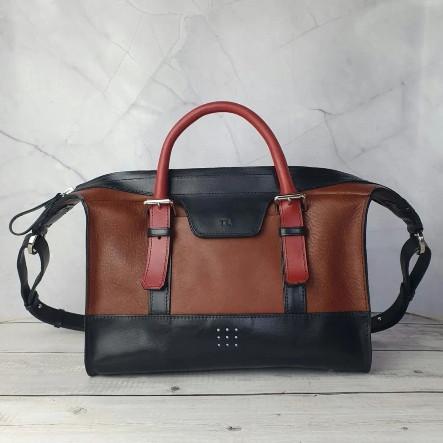 Hands of Tym Handbags 'Fern' Bespoke Handmade Leather Handbag with zip and top handle