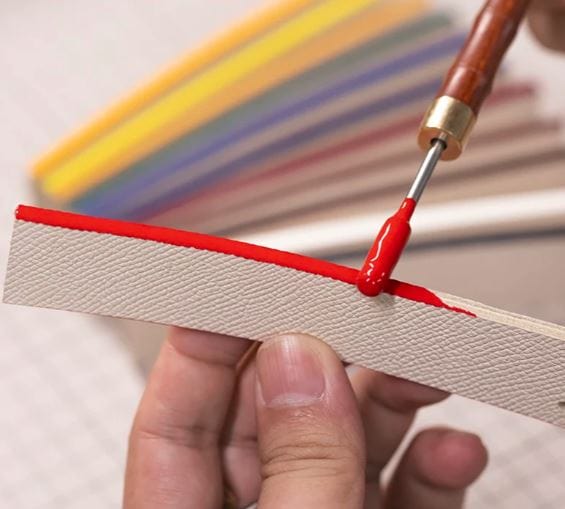 Hands of Tym Leather Craft Edge Paint Roller Applicator Tool with Luxury Wooden Handle