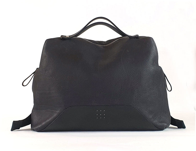 Hands of Tym Luggage & Bags 'Rowan' Bespoke Handmade Luxury Leather Backpack Holdall With Zip Closure and Top Handles