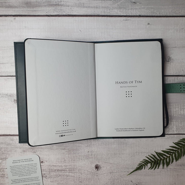 Hands of Tym Notebooks & Notepads 'Laurel' The Bespoke Handmade Luxury Leather Notebook / Diary A5 - Slim