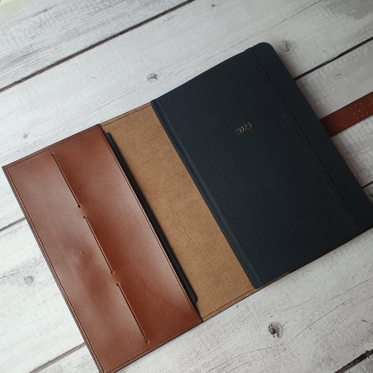 Hands of Tym Notebooks & Notepads 'Laurel' The Bespoke Handmade Luxury Leather Notebook / Diary A5 - Slim