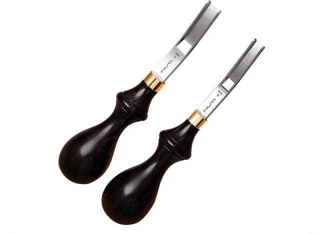 Hands of Tym Pro wide French style skiver / beveler - steel with ebony handle