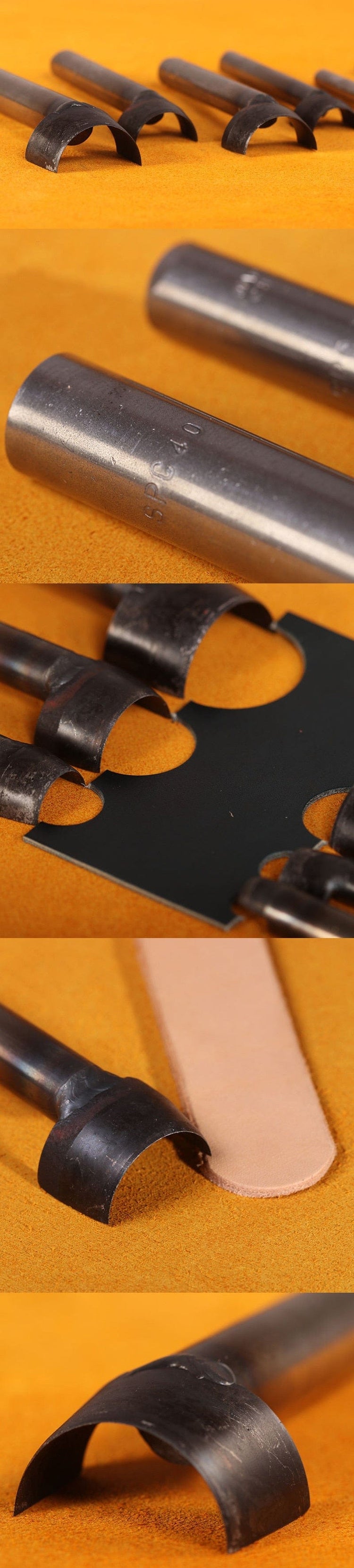 Hands of Tym Punches & Awls Half Round Cutter Leather Hole Punch for Strap & Belt Ends