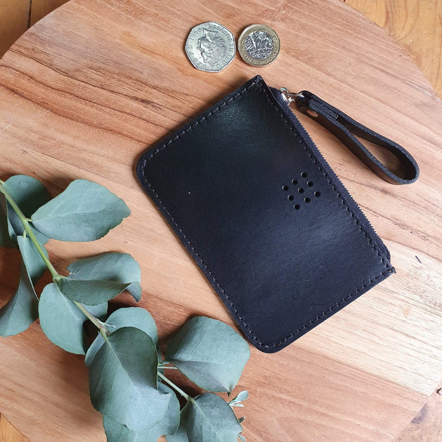 Hands of Tym SLG 'Birch Mini' The Bespoke Handmade Leather Zip Top Purse