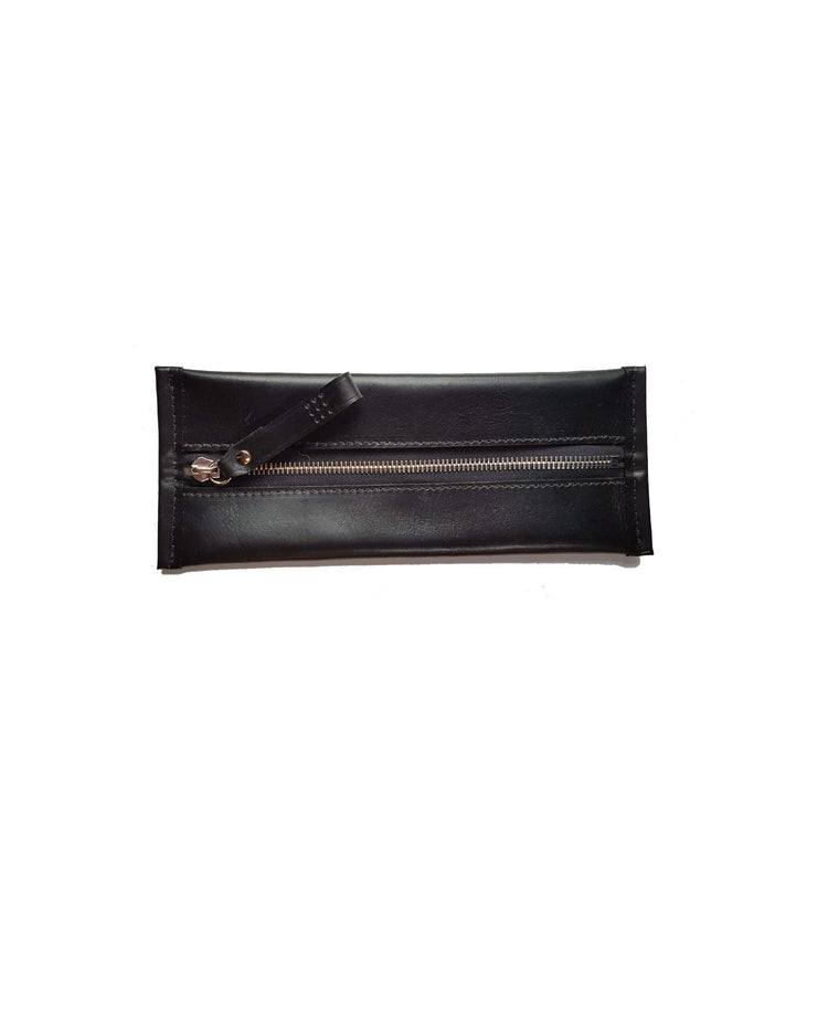 Hands of Tym stationery 'Cedar' Bespoke Handmade Leather Zipped Pencil Case