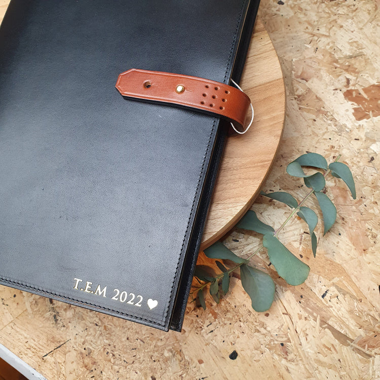 Hands of Tym stationery 'Laurel' The Bespoke Handmade Luxury Leather Notebook / Diary A4