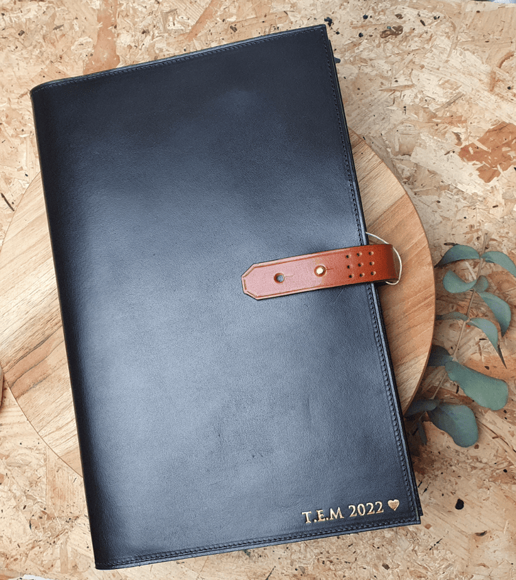 Hands of Tym stationery 'Laurel' The Bespoke Handmade Luxury Leather Notebook / Diary A4