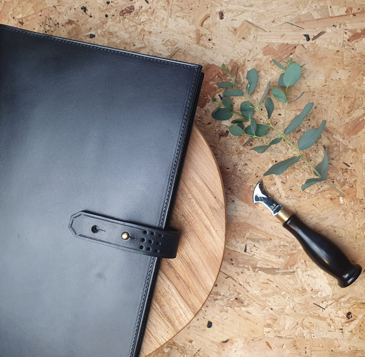 Hands of Tym stationery 'Laurel' The Bespoke Handmade Luxury Leather Notebook / Diary A4