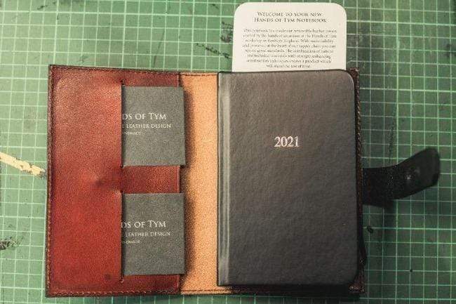 Hands of Tym stationery 'Laurel' The Bespoke Handmade Luxury Leather Notebook / Diary A6