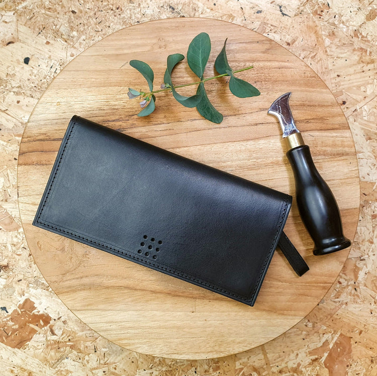 Hands of Tym Wallets & Money Clips 'Juniper' Bespoke Handmade Long Leather Purse with zip