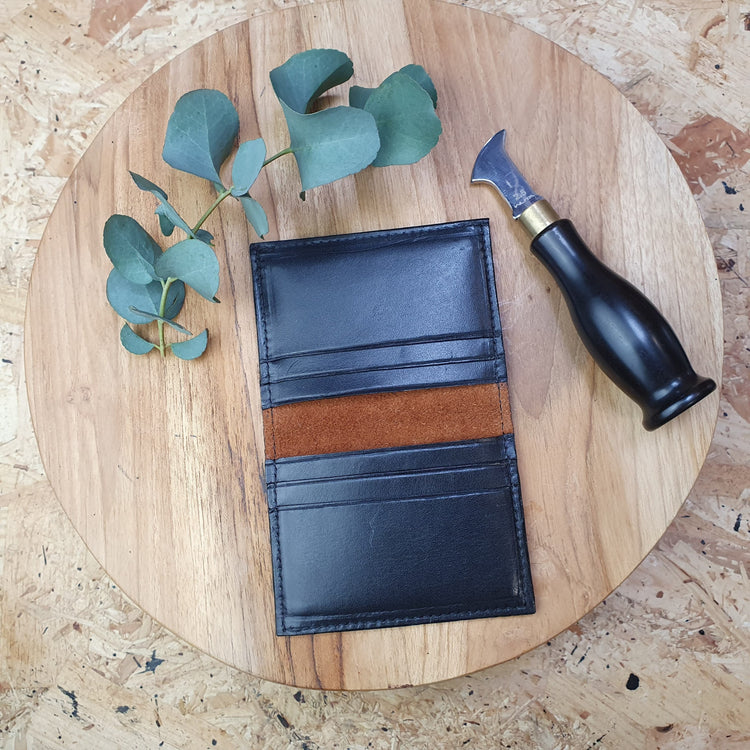 Hands of Tym Wallets & Money Clips 'Larch Slim' Bespoke Handmade Leather Slim Card Wallet