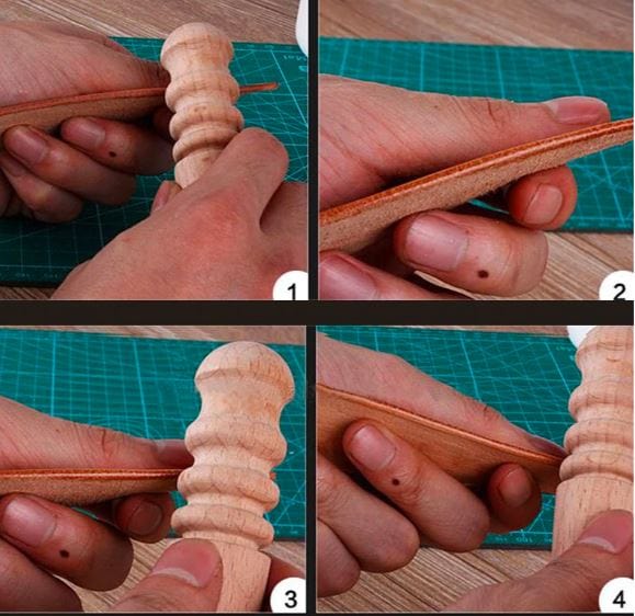Wuta Tools and Supplies Wooden Edge Burnisher Polishing Tool for Leather Crafting