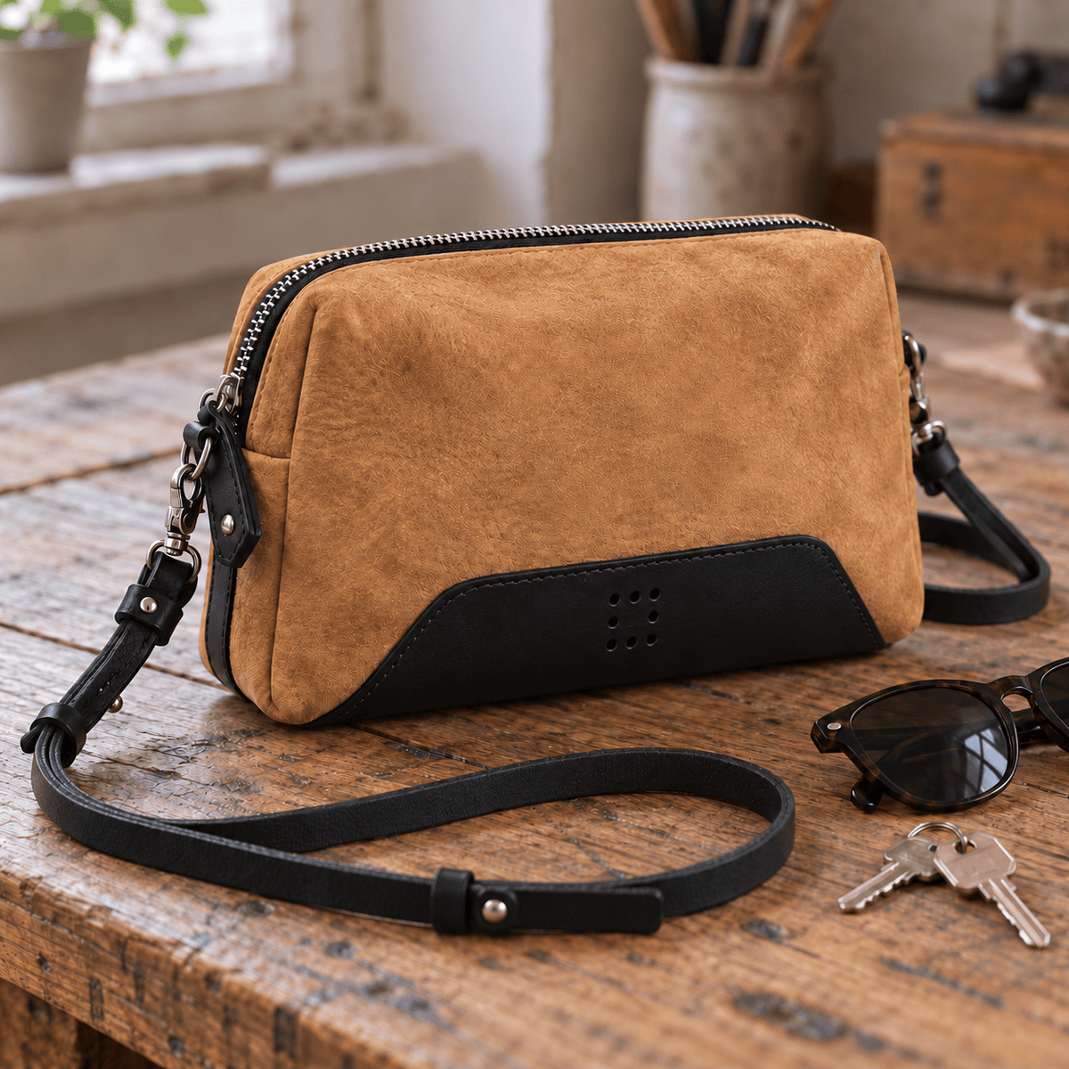 Hands of Tym Handbags 'Elm' Bespoke Handmade Leather Mini Boxy Bag