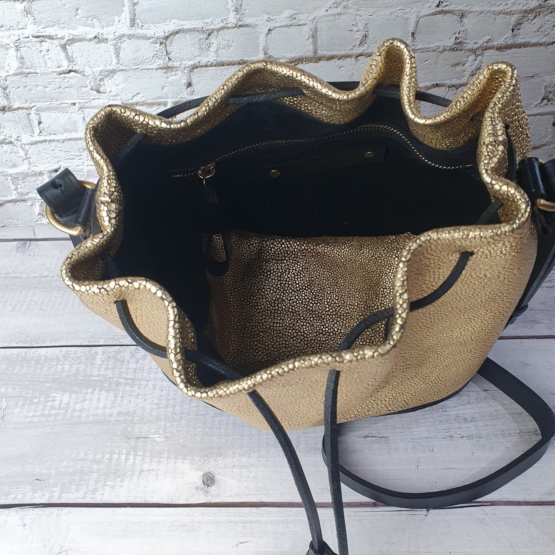 Hands of Tym Handbags 'Hazel' Bespoke Handmade Soft Suede Medium Bucket Bag