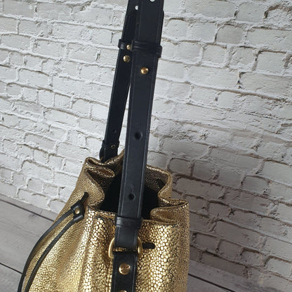 Hands of Tym Handbags 'Hazel' Bespoke Handmade Soft Suede Medium Bucket Bag