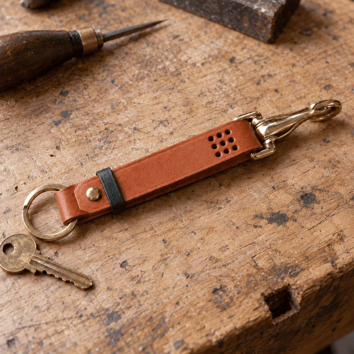 Hands of Tym Keychains 'Sycamore Fob' Handmade Leather Key Fob / Keyring