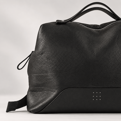 Hands of Tym Luggage & Bags 'Rowan' Bespoke Handmade Luxury Leather Backpack Holdall With Zip Closure and Top Handles