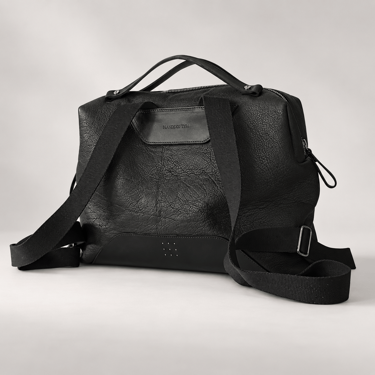 Hands of Tym Luggage & Bags 'Rowan' Bespoke Handmade Luxury Leather Backpack Holdall With Zip Closure and Top Handles