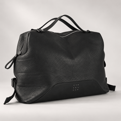 Hands of Tym Luggage & Bags 'Rowan' Bespoke Handmade Luxury Leather Backpack Holdall With Zip Closure and Top Handles