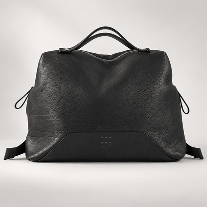 Hands of Tym Luggage & Bags 'Rowan' Bespoke Handmade Luxury Leather Backpack Holdall With Zip Closure and Top Handles