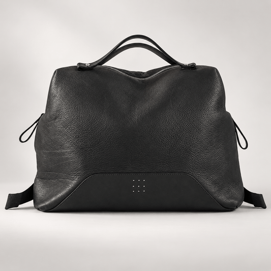 Hands of Tym Luggage & Bags 'Rowan' Bespoke Handmade Luxury Leather Backpack Holdall With Zip Closure and Top Handles