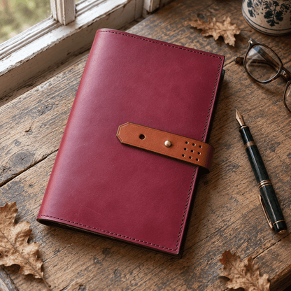 Hands of Tym Notebooks & Notepads 'Laurel' The Bespoke Handmade Luxury Leather Notebook / Diary A5 - Slim