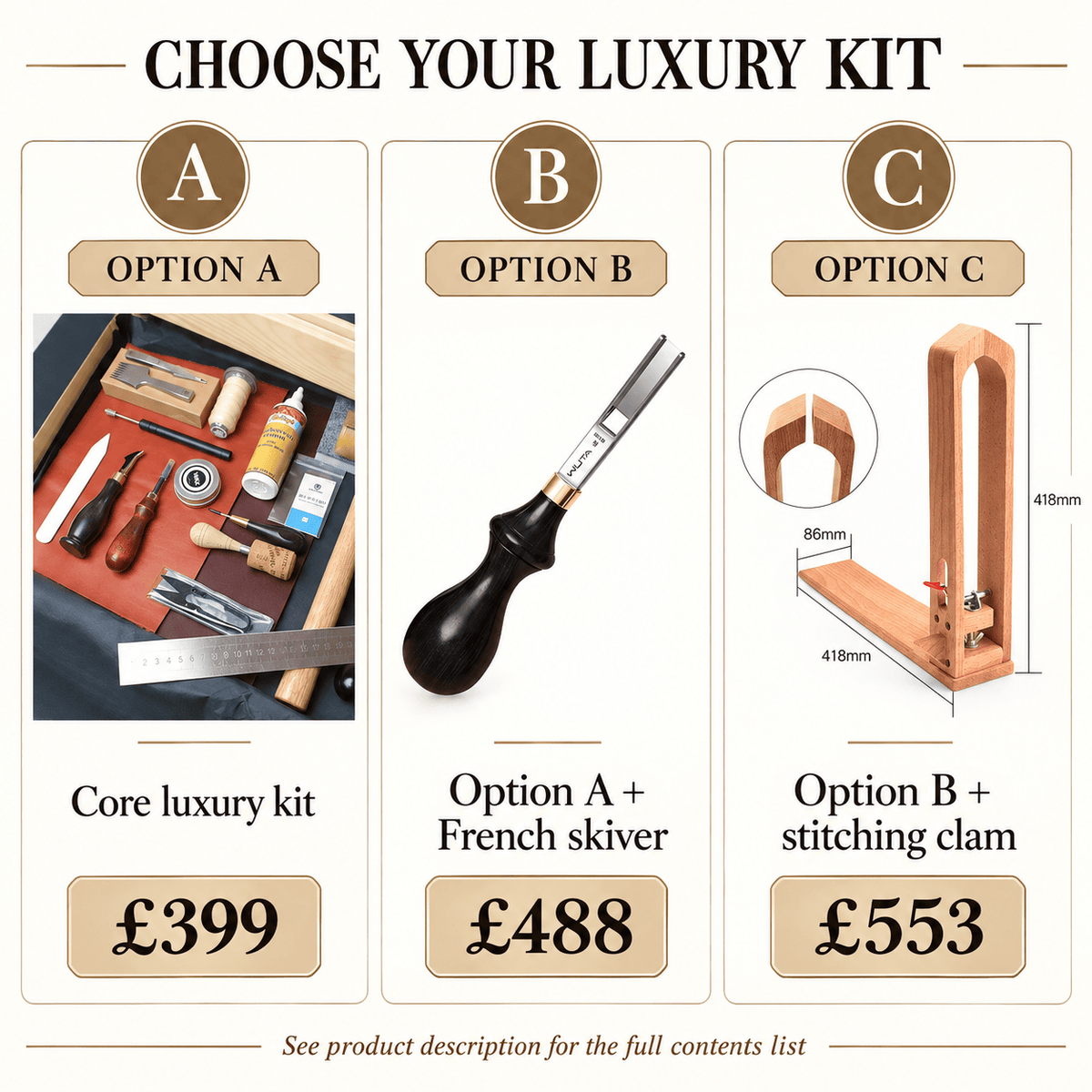 Hands of Tym Tools and Supplies Luxury leather craft tool kit for Hand Stitching