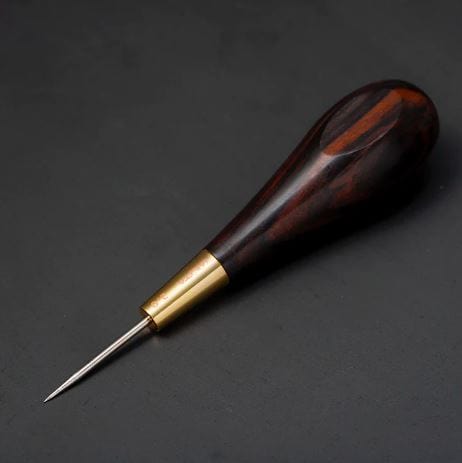 Wuta Punches & Awls Circular awl-1pcs Leather Awl with Ebony Blackwood & Brass Fittings