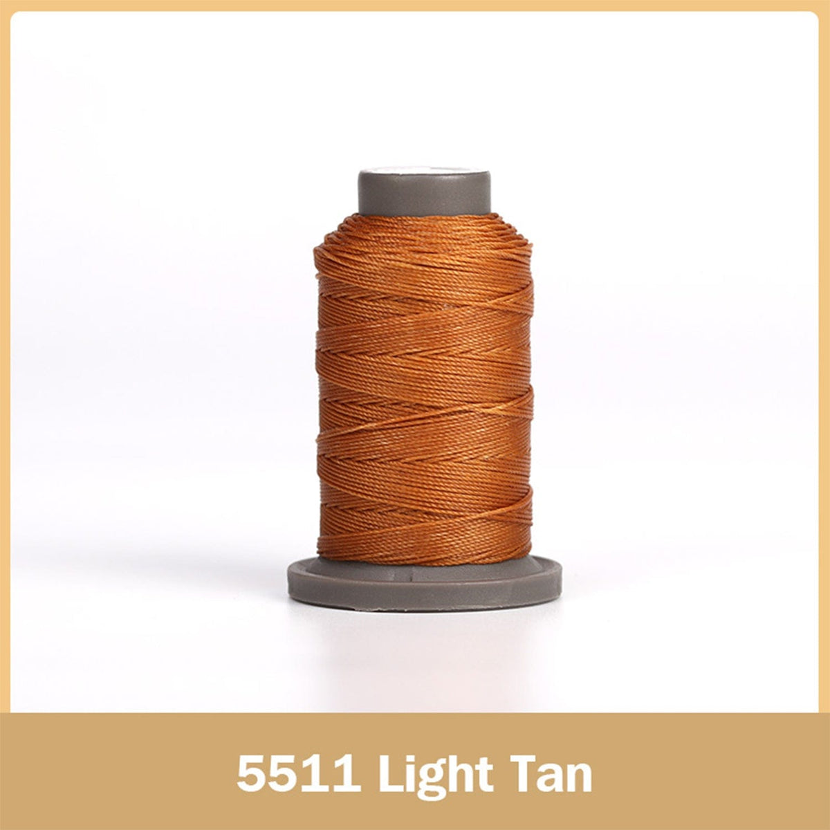 Wuta Tools and Supplies Light Tan-1spool 100% polyester waxed thread - 0.55 mm diameter for leather crafting