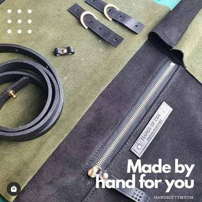 Hands of Tym Bag 'Hazel Mini' Bespoke Handmade Soft Suede and Leather Mini Bucket Bag