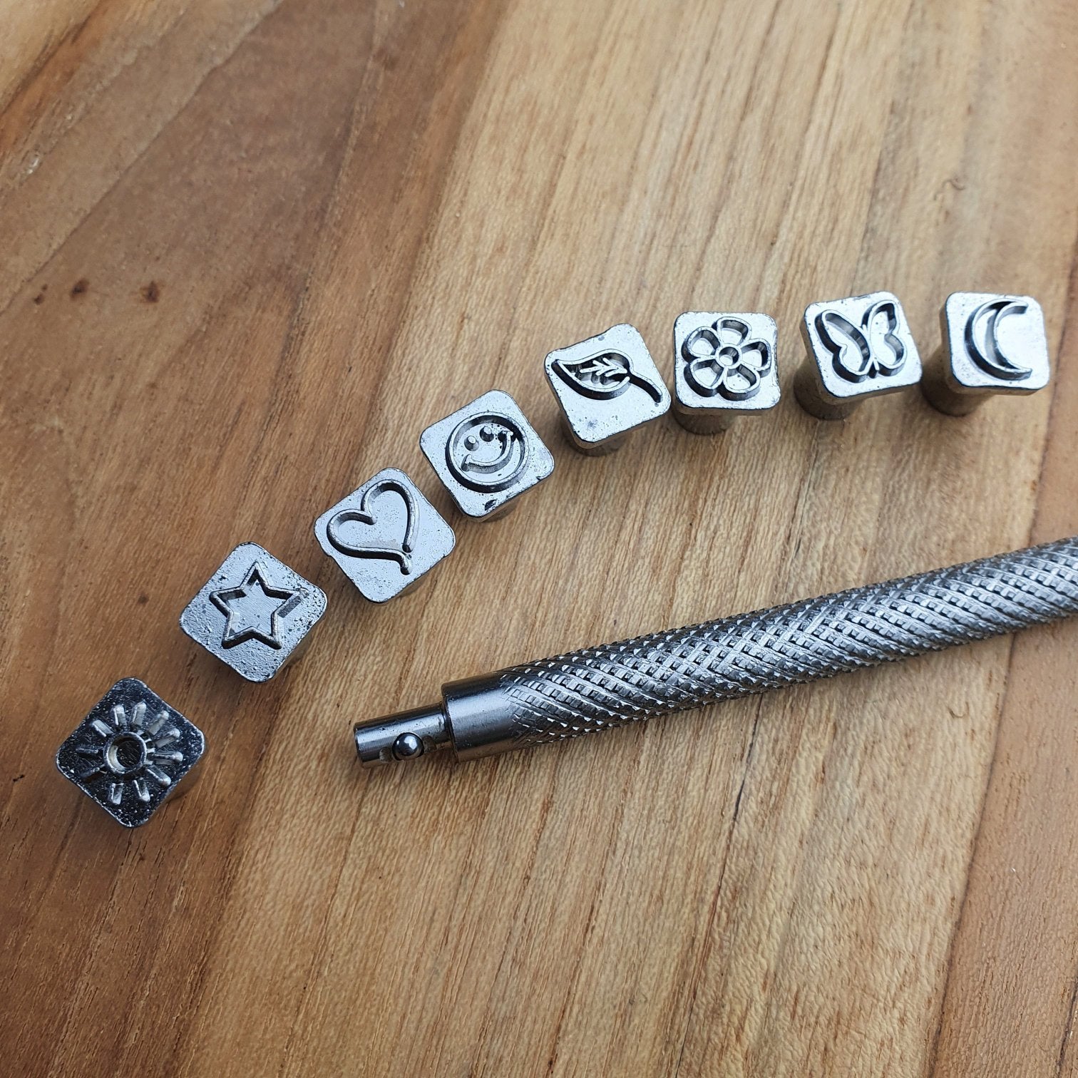 Hands of Tym Crafting Adhesives & Magnets Hand Stamping kit symbols and emoji for leather craft