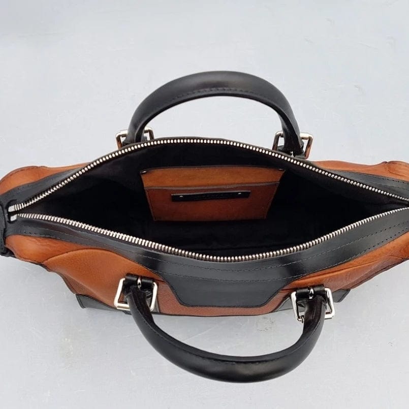 Hands of Tym Handbags 'Fern' Bespoke Handmade Leather Handbag with zip and top handle