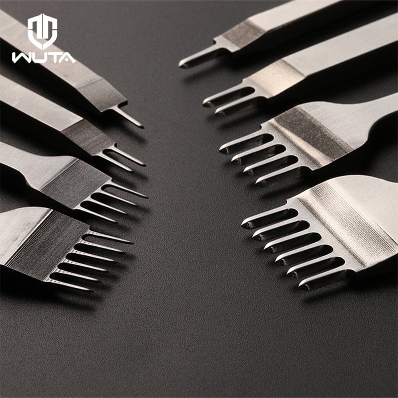 Hands of Tym Leather Chisel Hole Punch Stitching Tool / Diamond Pricking Iron - 3/4mm 1-2-4-6 teeth
