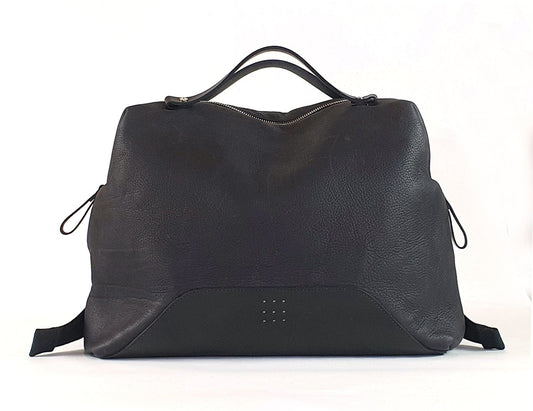 Hands of Tym Luggage & Bags 'Rowan' Bespoke Handmade Luxury Leather Backpack Holdall With Zip Closure and Top Handles