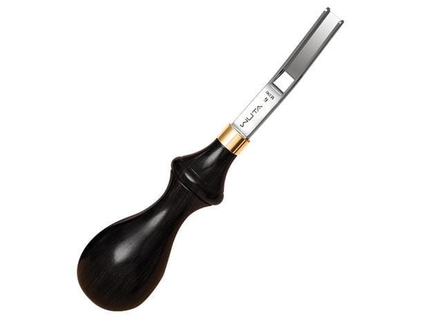 Hands of Tym M390 steel-6mm Pro wide French style skiver / beveler - steel with ebony handle