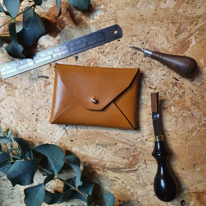 Hands of Tym Mustard Yellow / Gold stud 'Holly' Bespoke Handmade Custom Leather Purse